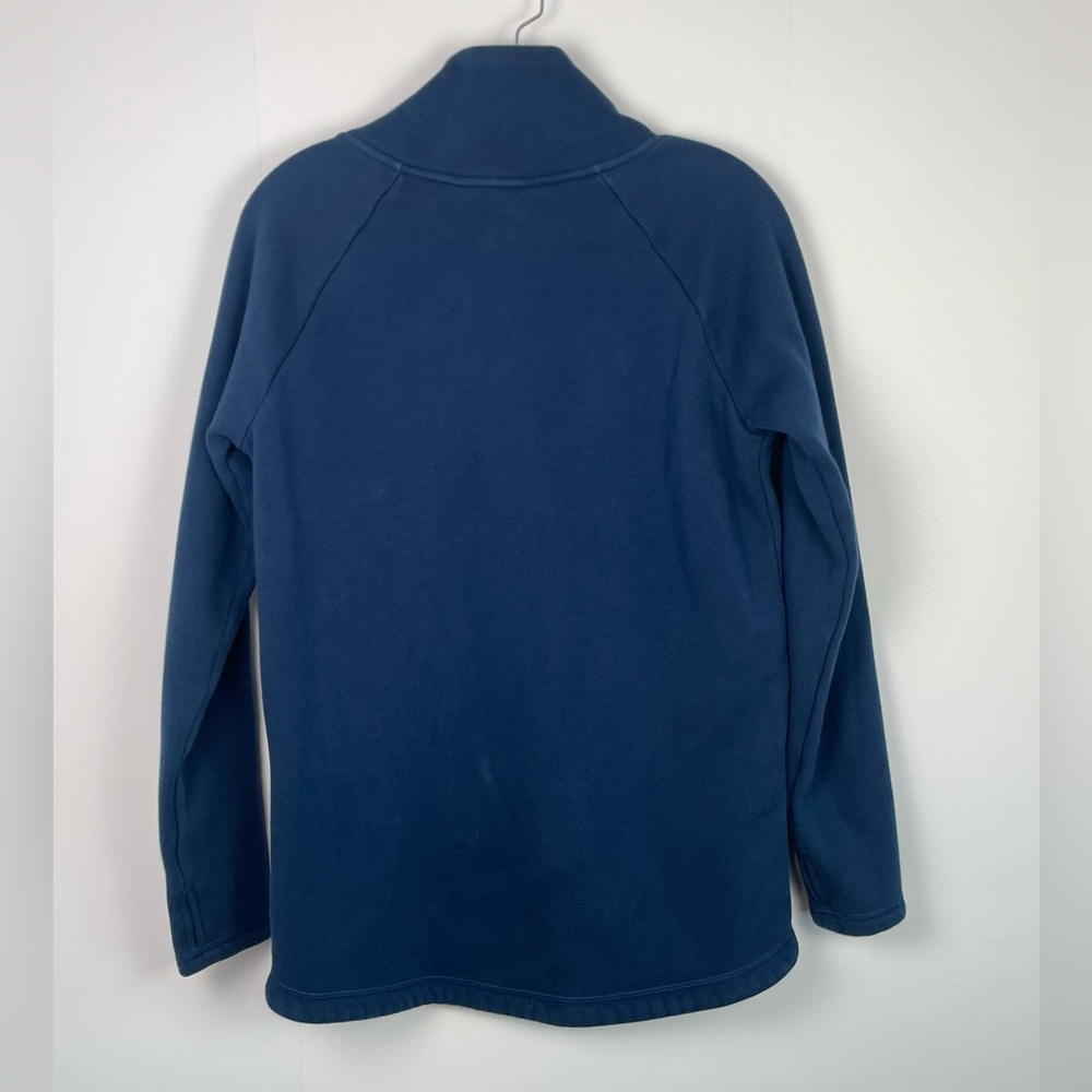 Athleta Cozy Karma Asym Pullover Navy Blue Fleece Zipper Sweatshirt Size Small - Picture 3 of 15